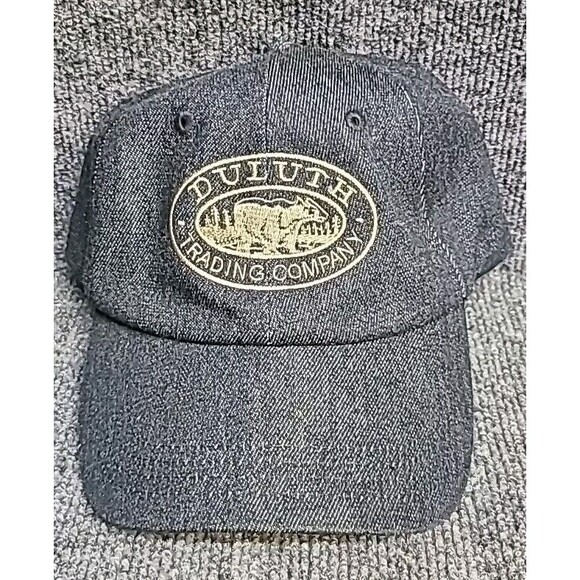 NWOT Duluth Trading Company Baseball Cap Hat Embroidered Logo Strap Denim M/L - Picture 1 of 5